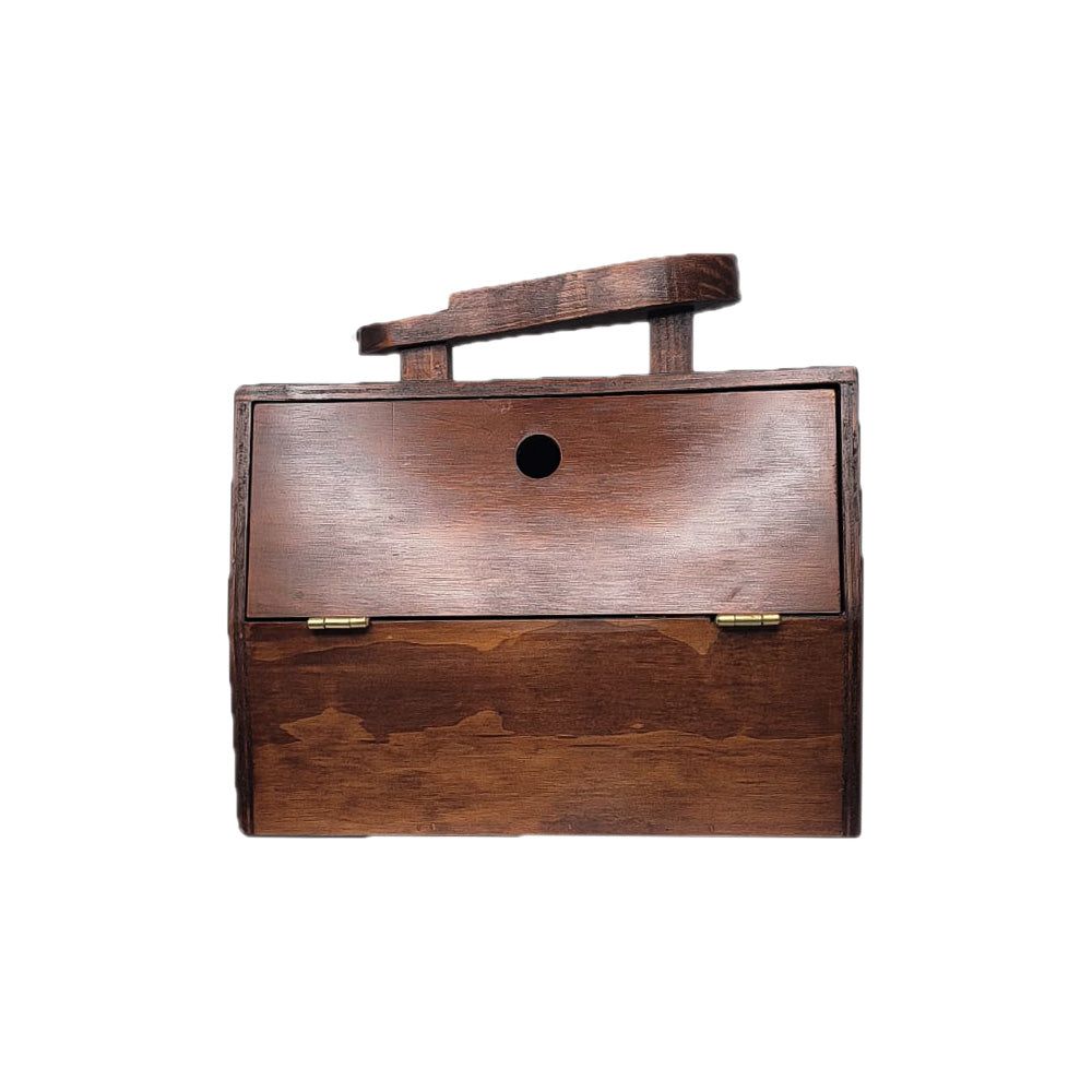 Cajón De Madera Oscuro Para Bolear Zapatos