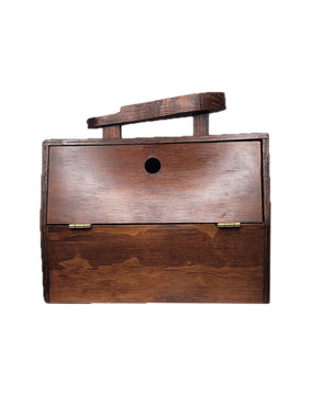Cajón De Madera Oscuro Para Bolear Zapatos