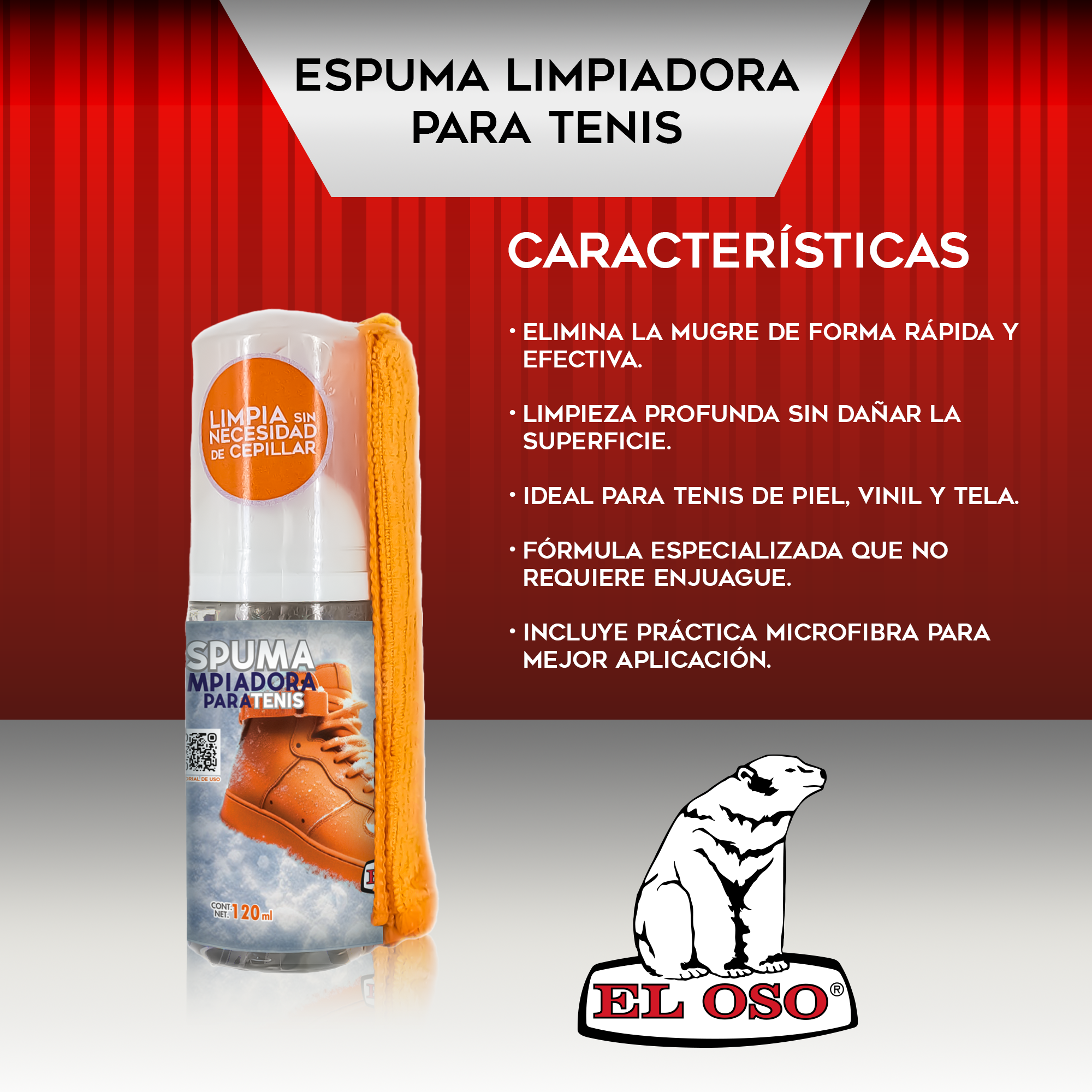 Espuma limpiadora El oso 120ml